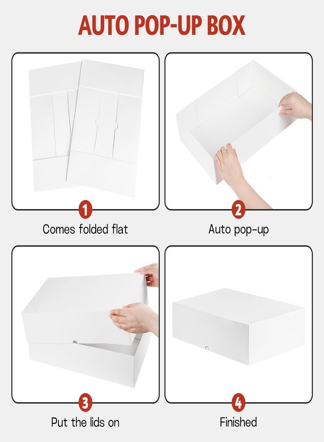 ZORRITA 10 Pack Extra Large Deep Gift Boxes with Lids for Presents, 17 x 11 x 4 Inch Robe Boxes White Auto Pop-up Box for Clothes Christmas - Image 3